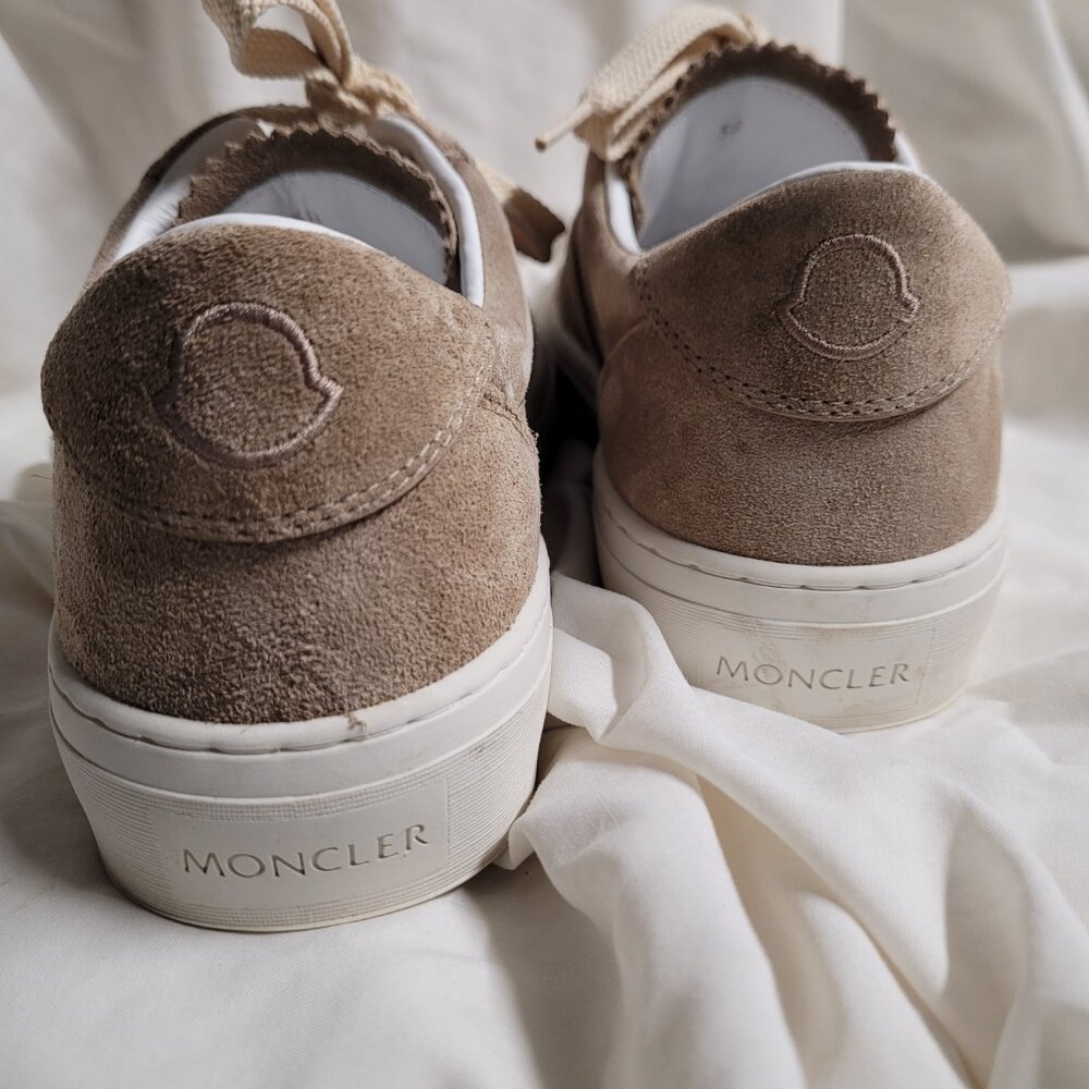 Moncler Monoco M Suede Sneakers in Beige - Picture 7 of 16